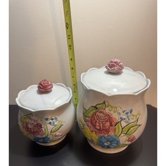 Mid-Century Cookie Jar California Pottery USA  Biscuit Barrel or Canister Set - Picture 3 of 14